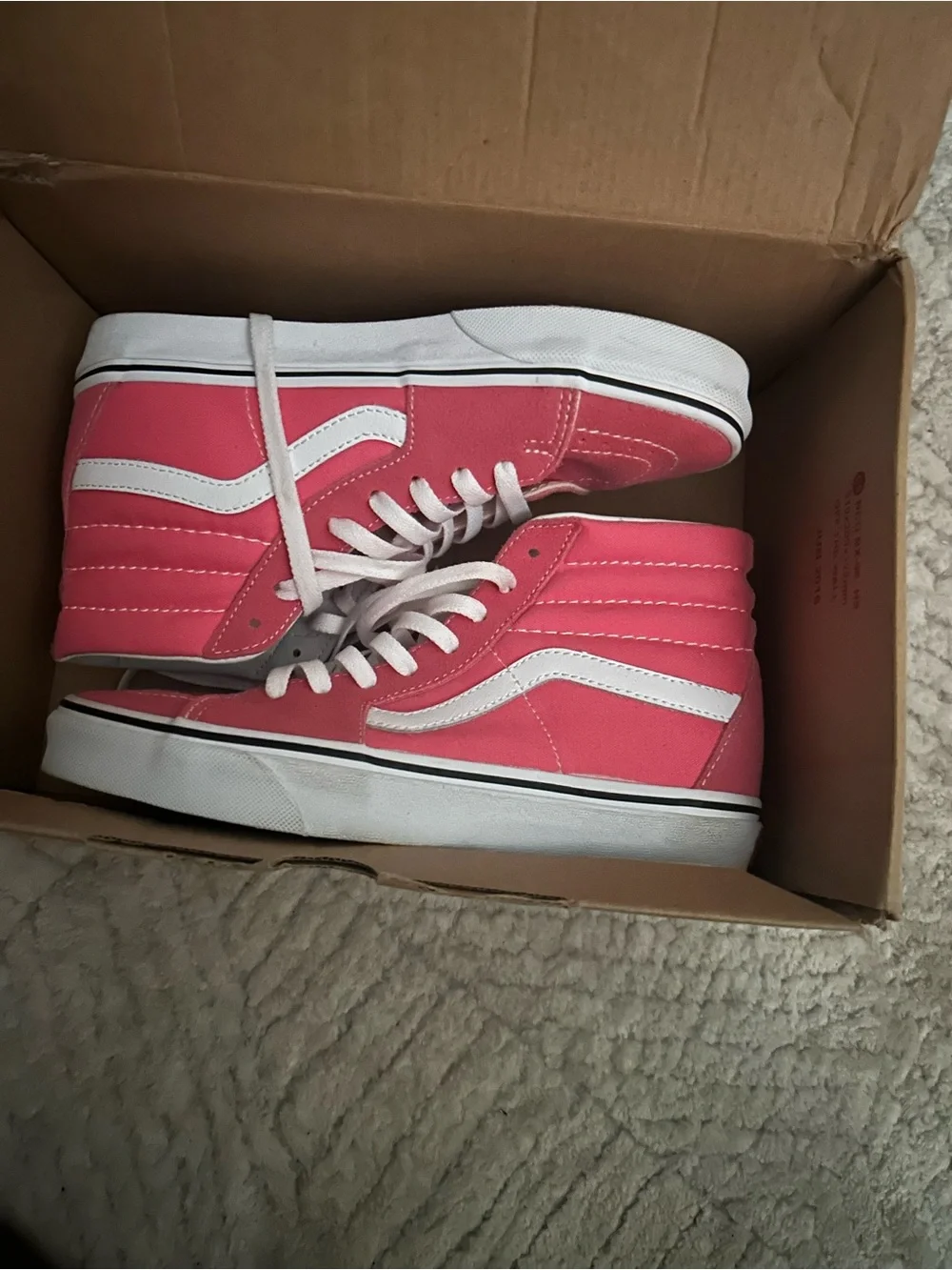 Pink High-Top Canvas Women's Sneakers with White Stripe
